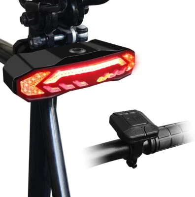 AZNCOS Smart Bike Tail Light USB Rechargeable Bicycle Turn Signals with Remote - Image 1 of 4