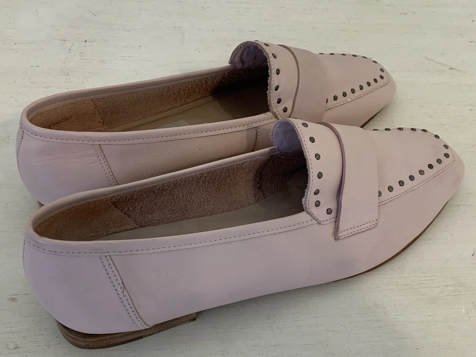 Enzo Angiolini Mujer Talla 7.5 Y-Tinca Rosa Claro Con Ojales de Metal Sin Cordones Planos Foto 1 de 4