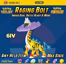 6IV Raging Bolt  Disco índigo  Pokémon Escarlata y Violeta | Listo para la Batalla