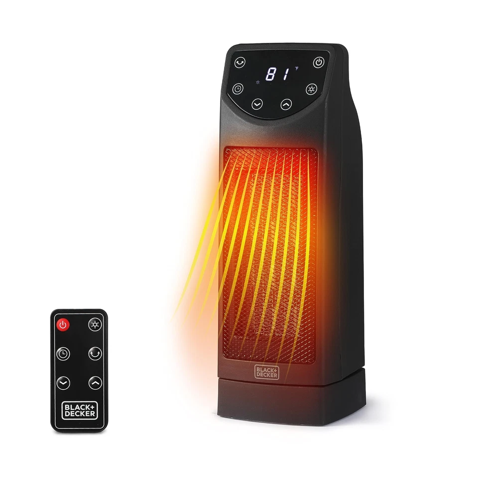 Black Decker Space Heater with Remote Oscillating Heater for Indoor Use - Image 1 of 4