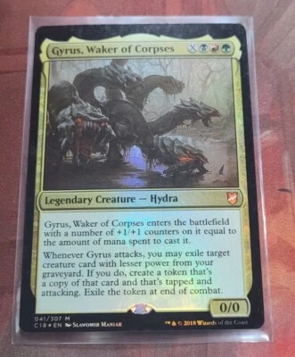 MTG FOIL Gyrus, Waker of Corpses Commander 2018 Card # 41 MISPRINT ERROR CARD - Image 1 of 2