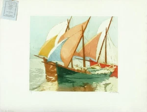 R STERKES FIRMADO De Colección 1928 Edición Limitada Francés AP Prueba Grabado LES TARTANNES, Barcos Sm - Imagen 1 de 1