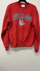 Champion Sweatshirt Men's Red Medium Fleece Lined Georgia Bulldogs Crew Pullover - Picture 1 of 8