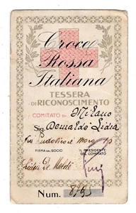 TESSERA  CROCE  ROSSA  ITALIANA   1934 - Picture 1 of 2