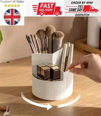 Rotierender Make-up-Pinselhalter 3 Fächer, Kosmetik Organizer Desktop Aufbewahrung