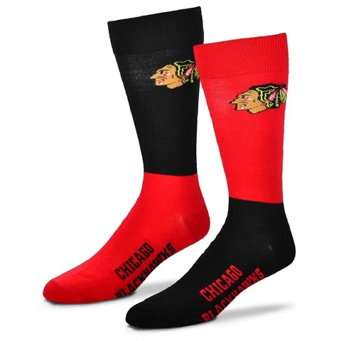 Chicago Blackhawks Men's Socks Large Size 10 to 13 4 Square Mismatched Cover