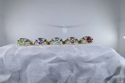  Mens Sterling Silver Belcher Style Gemstone Ring Size 10, Choose 7 MM Gem(5) - Image 1 of 4