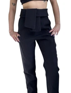 Balenciaga Womens Black Trouser High Waist Ankle Crop Detail Vintage Size UK 10 - Picture 1 of 7