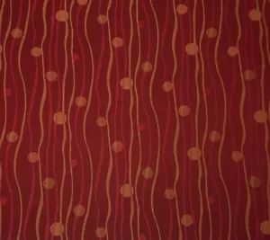 KRAVET 26391 CONTEMPORARY MODERN GEOMETRIC GOLD RED FABRIC BY THE YARD 55"W - Picture 1 of 5