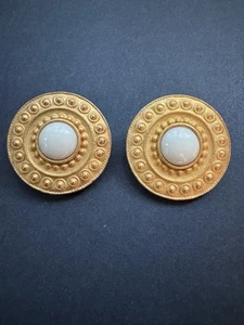 Orecchini Vintage Firmati GJD Clip On Tono Oro Ginnie Johansen Gioielli - Foto 1 di 6