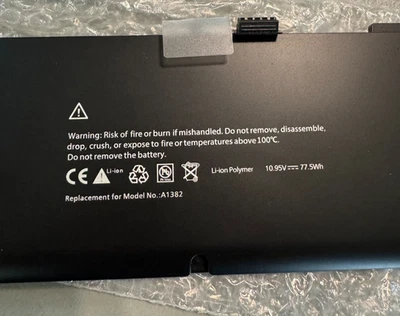 Reemplace la batería para Apple A1286 A1382 Macbook Pro 15 Unibody 2011-2012 EE. UU. Foto 1 de 3