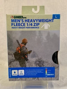¡¡NUEVO!! Gander Mountain Hombre 1/4 Cremallera PESADO Vellón GRANDE Color Carbono/Gris - Imagen 1 de 4
