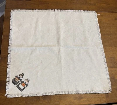 Paño/servilleta bordada de acción de gracias para peregrinos Foto 1 de 2