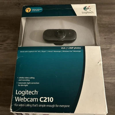 Logitech C210, 1.3MP Webcam- 960-000617, NEW, SEALED, (Damaged Box) - Image 1 of 4