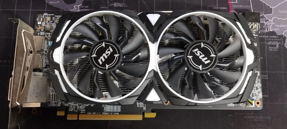 MSI Radeon RX 480 4GB DDR5 Graphics Card Radeon RX 480 ARMOR 4G OC GPU - Image 1 of 4