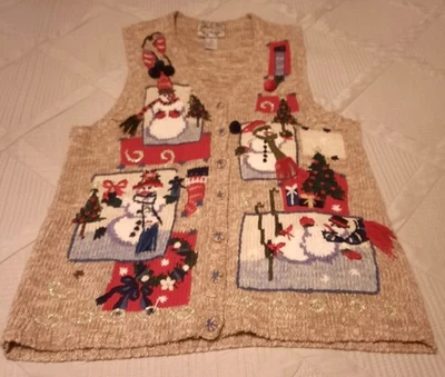 De Colección Reliquia Coleccionables Cárdigan Mujer Lg Navidad Abuela Tejido Suéter Chaleco Foto 1 de 4