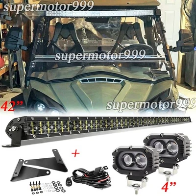 Barra de luz Fit Can-Am Commander 1000 800 Max 1000R techo 42" + cable de montaje de cápsulas de 4" Foto 1 de 4