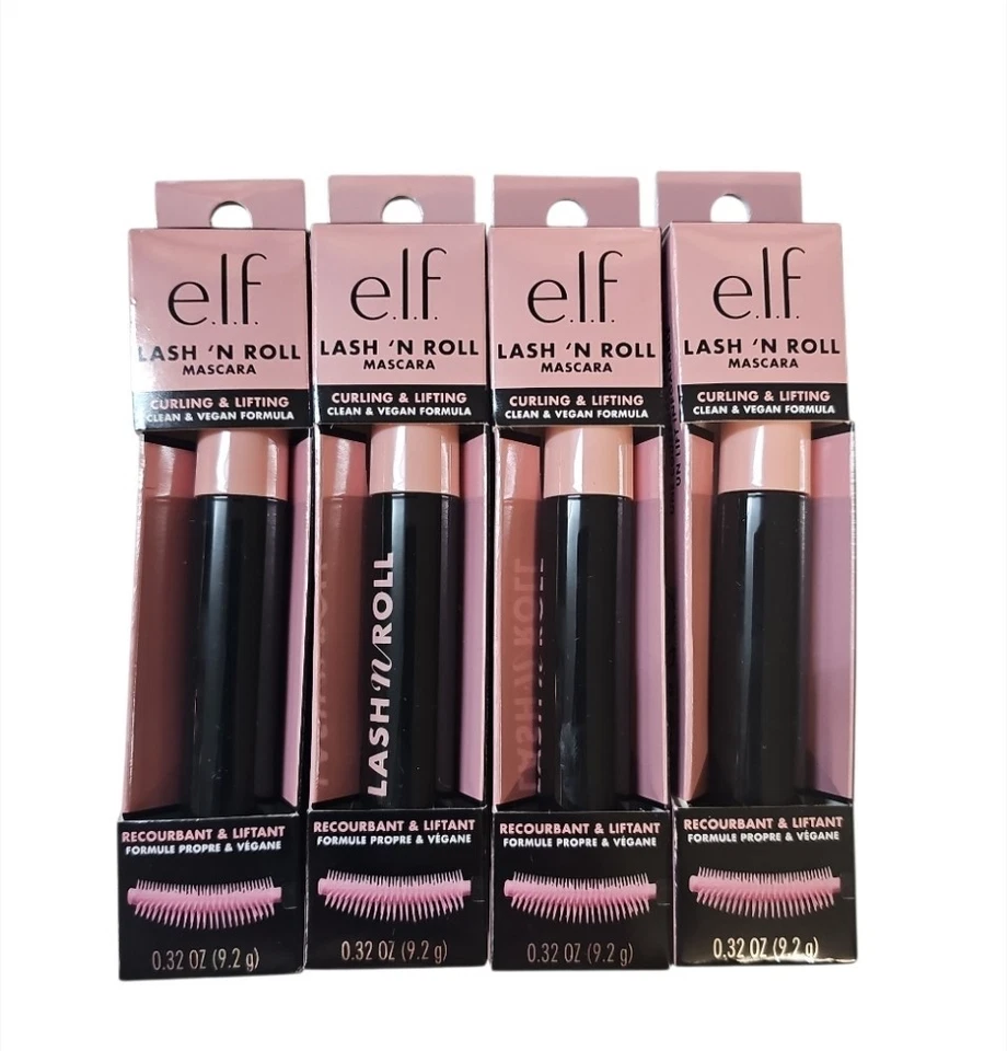 4 Pack e.l.f. Lash 'N Roll Mascara, Pitch Black, 0.32oz  - Image 1 of 1