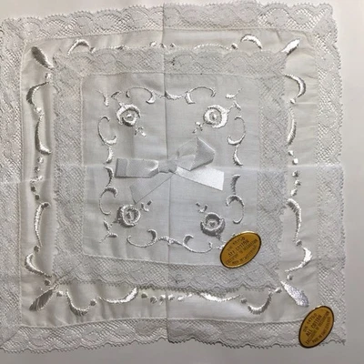 Pañuelo vintage, nuevo, pañuelo de señora, bordado, lote de 2. Foto 1 de 3