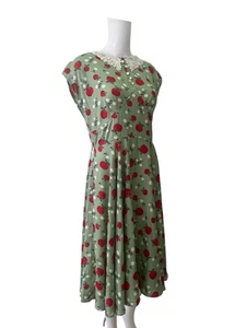 Hell Bunny Vixen Fit & Flare Kleid Größe L Damen NEU Green Apple EU44 UVP 64£ - Bild 1 von 11