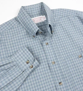 Filson Wool Flannel Shirt Men's Medium Plaid Blue Button-Down Long Sleeve - Picture 1 of 14