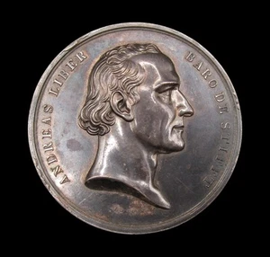 AUSTRIA 1834 BARON ANDREAS VON STIFFT 52mm SILVER MEDAL - BY BOEHM - Picture 1 of 2