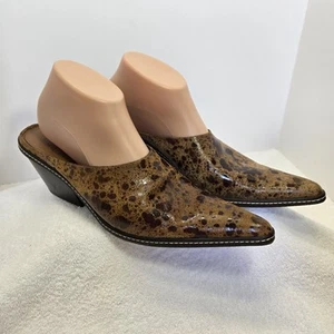 Mulas italianas Donald J. Pliner Western Couture Collection talla 10 cuero - Imagen 1 de 18