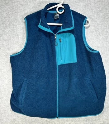 Жилет женский Tek Gear Sherpa большой размер 1X синий бирюзовый на молнии - Изображение 1 из 4