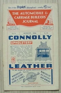 The AUTOMOBILE & CARRIAGE BUILDERS JOURNAL Magazine Aug 1934 Vol 73 No 435 - Picture 1 of 4
