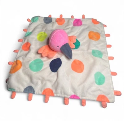 Oh Joy! Розовый фламинго милый плюшевый ребенка безопасности одеяло цель горошек оранжевый - Изображение 1 из 3