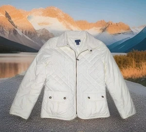 Chaqueta acolchada POLO RALPH LAUREN niñas XL 16 mujeres pequeña blanca ecuestre granero - Imagen 1 de 7