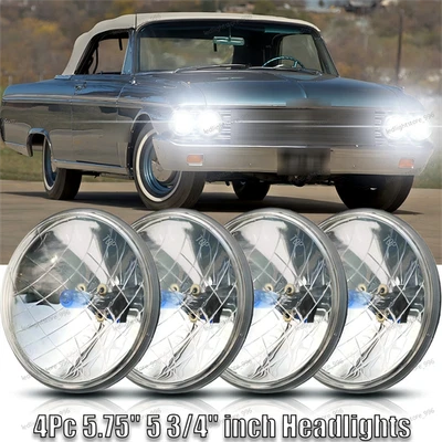 Faro redondo de 5,75" 5-4/3" pulgadas para Ford Galaxie 500 1962-1974 haz alto bajo Foto 1 de 4