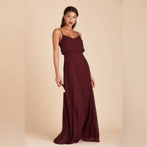 Birdy Grey Gwennie Bridesmaid Dress in Chiffon Cabernet Size Large NWT - Picture 1 of 10