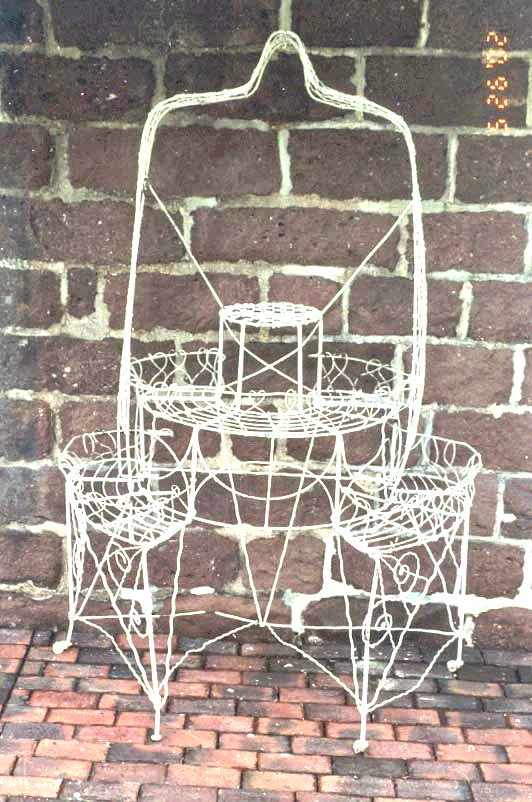 RARO JARDÍN ANTIGUO ORIGINAL PLANTA VICTORIANA SOPORTE CIRCA 1880 HECHO EN AMERICANA Foto 1 de 3