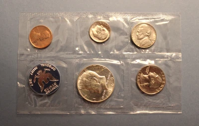 1965 SMS Special Mint Set 40% Silver Kennedy US Mint 5 Coins Cello Only - Image 1 of 2