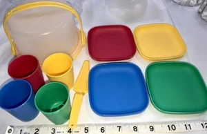 Tupperware Mini Kids 12 pc Party Cake Set TupperToys Primary Colors New - Picture 1 of 8