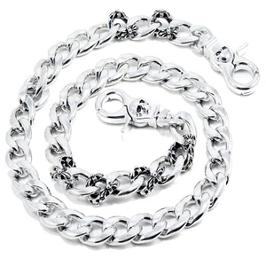 DK Strong Gothic Trucker Rocker Biker Key Jean Portafoglio (27,5") Argento CS120 - Foto 1 di 6