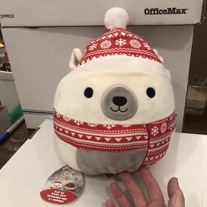 Squishmallows 9" Brook Polar Bear to Fred Elf Christmas Flip-A-Mallow Plush - Picture 1 of 14
