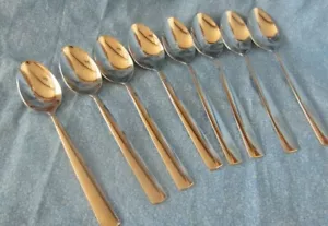 Cambridge Acciaio Inox CBS193 Linee Orizzontali Lotto di 8 Cucchiaini Lucidi - Foto 1 di 5