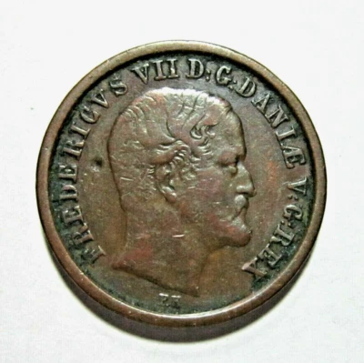 DENMARK. 1 RIGSBANKSKILLING, 1853. KING FREDERIK VII. - Image 1 of 2