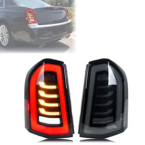 LED Tail Lights for Chrysler 300 300C 300S 2011-2014 Black Rear Lamps Assembly - Picture 1 of 6