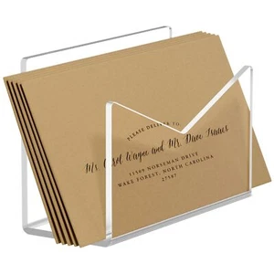 KTRIO Acrylic Mail Holder Clear Mail Organizer Countertop Letter Envelope Hol... - Picture 1 of 9