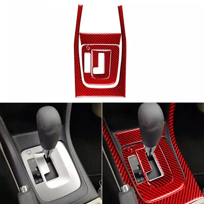 Cubierta de panel de cambio de marchas de fibra de carbono roja 5 piezas para Impreza XV Crosstrek 12-14 Foto 1 de 4