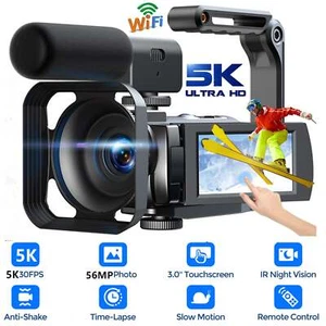5K UHD Camcorder Video Camera 56MP Vlogging Camera Youtube Camera Podcast Camera - Picture 1 of 10