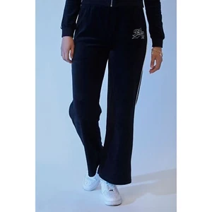 Pantalones para mujer Fubu x Forever 21 M negros de terciopelo pantalones deportivos Y2K ropa de calle - Imagen 1 de 12