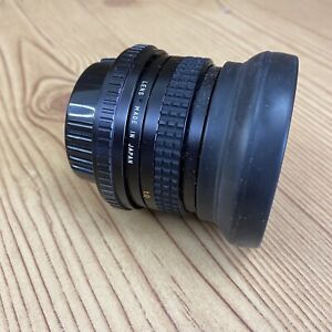 Vintage TOKINA EL 28mm 1:2.8 Camera Lens with Nikon HR-4 Rubber lens Hood shade