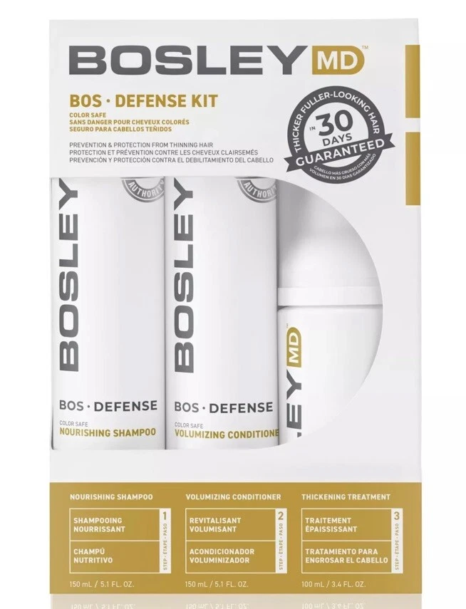 PACK 2 - Bosley MD Color Safe Defense Kit para Adelgazamiento del Cabello Kit de Tres Piezas Foto 1 de 1