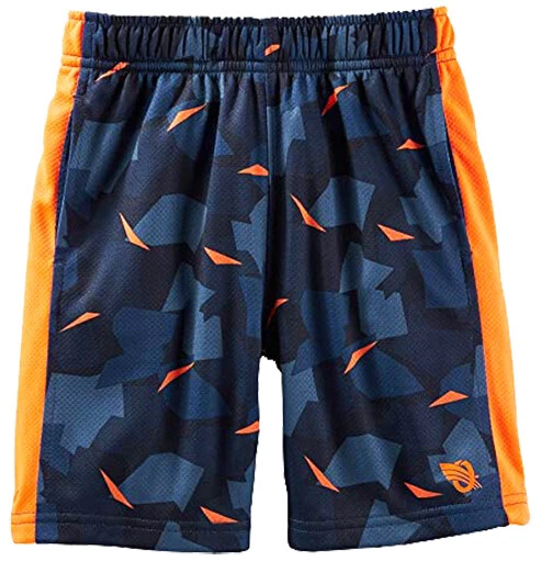 Pantalones Cortos OshKosh Niño Malla Blocada de Color con Geo Estampado: Naranja/Azul Marino (4T) Foto 1 de 1