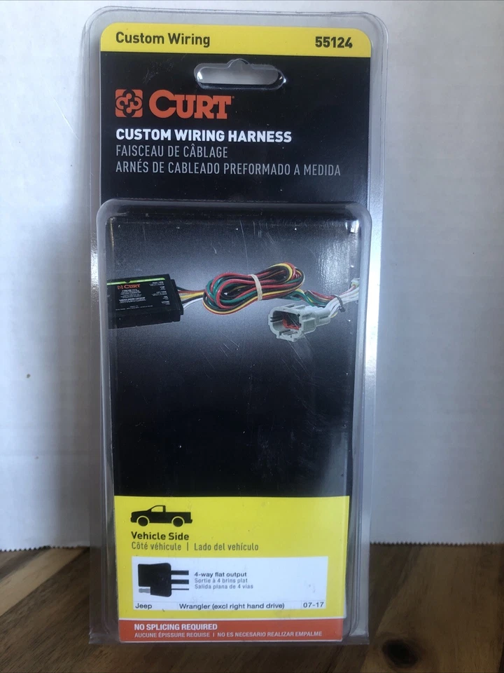 Conector de fiação Curt Trailer engate 55124 para Jeep Wrangler Wrangler Unlimited - Imagem 1 de 4