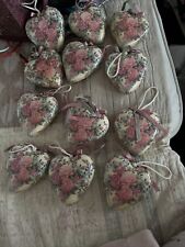 Midwest Of Cannon Falls Vintage Victorian Floral Heart Christmas Ornament Lot 12
